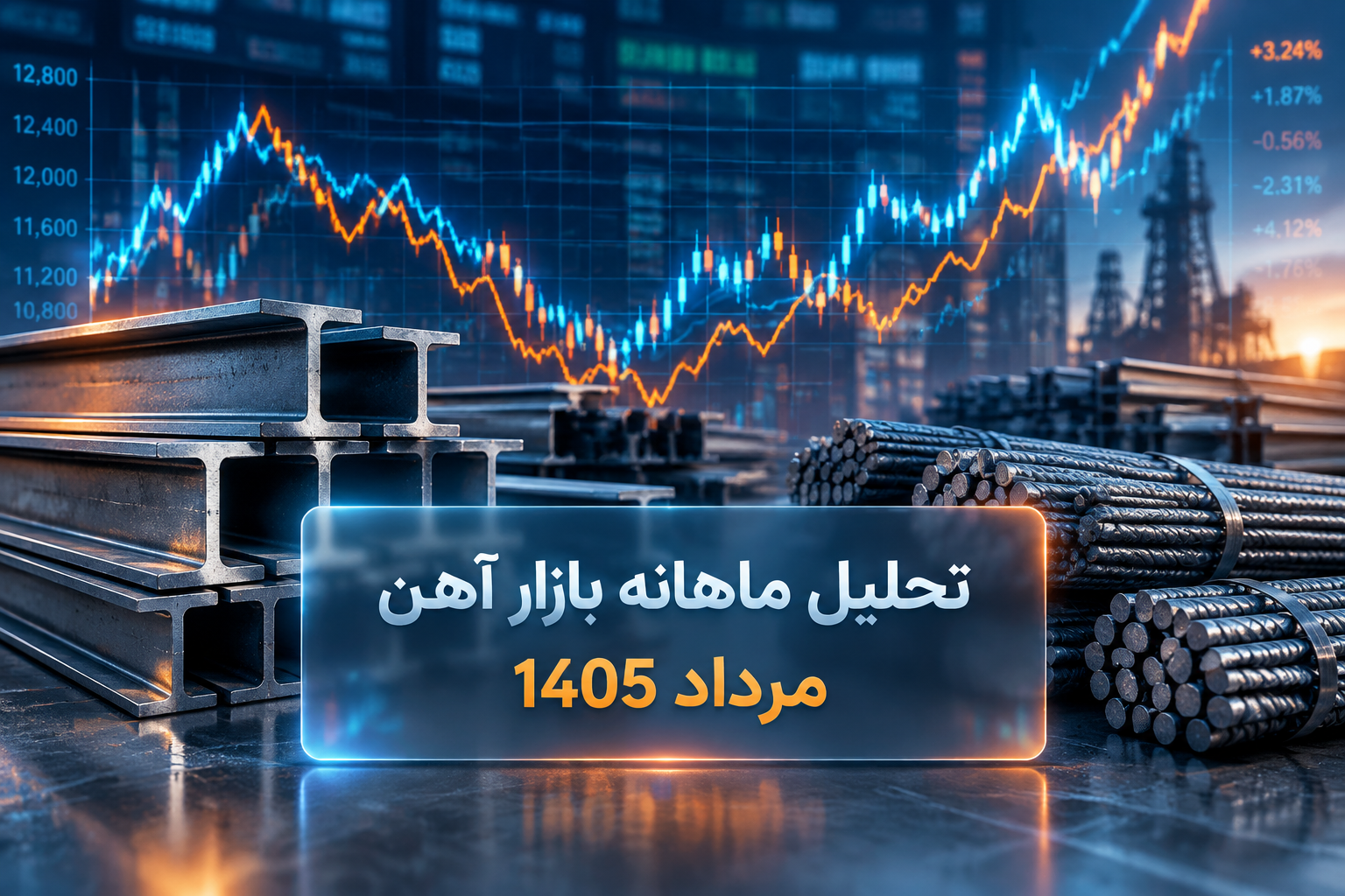 تحلیل ماهانه بازار آهن مرداد 1405؛ بررسی نوسانات قیمت محصولات فولادی و بورس کالا